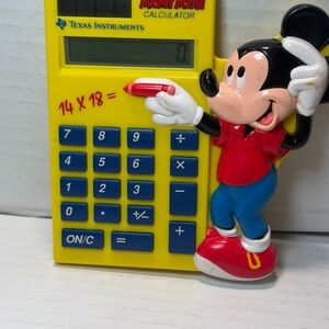 Texas Instruments, Mickey Mouse Calculator - Solar - Disney - Vintage - Works